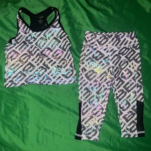 bebe Kids Logo Iridescent Leggings and Top Set size 4T